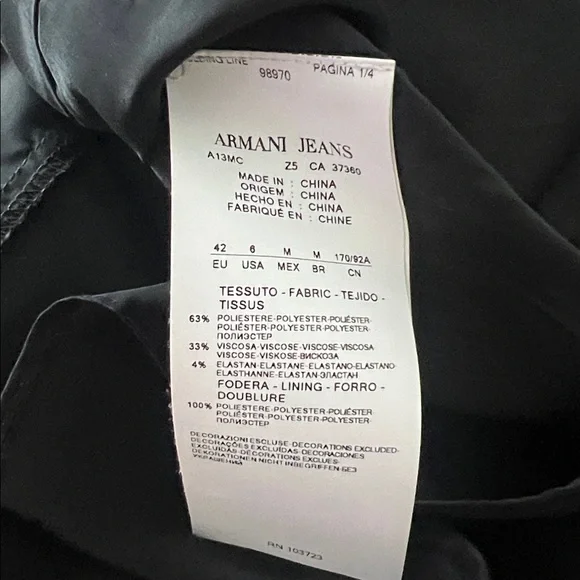 Armani Jeans Asymetrical Flap Dress Plaid Gray Black White size 6 - Picture 9 of 9